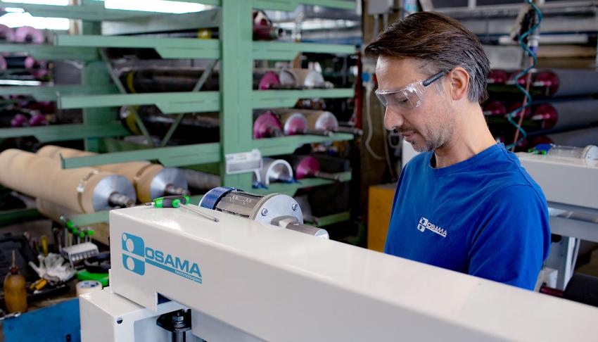 Osama Technologies reparación modificación repuestos encoladoras de rodillos